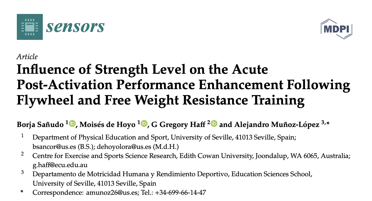 Influence of Strength Level on the Acute Post-Activation Performance Enhancement Following Flywheel and Free Weight Resistance Training